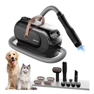 Black Pet Grooming Vacuum Kit